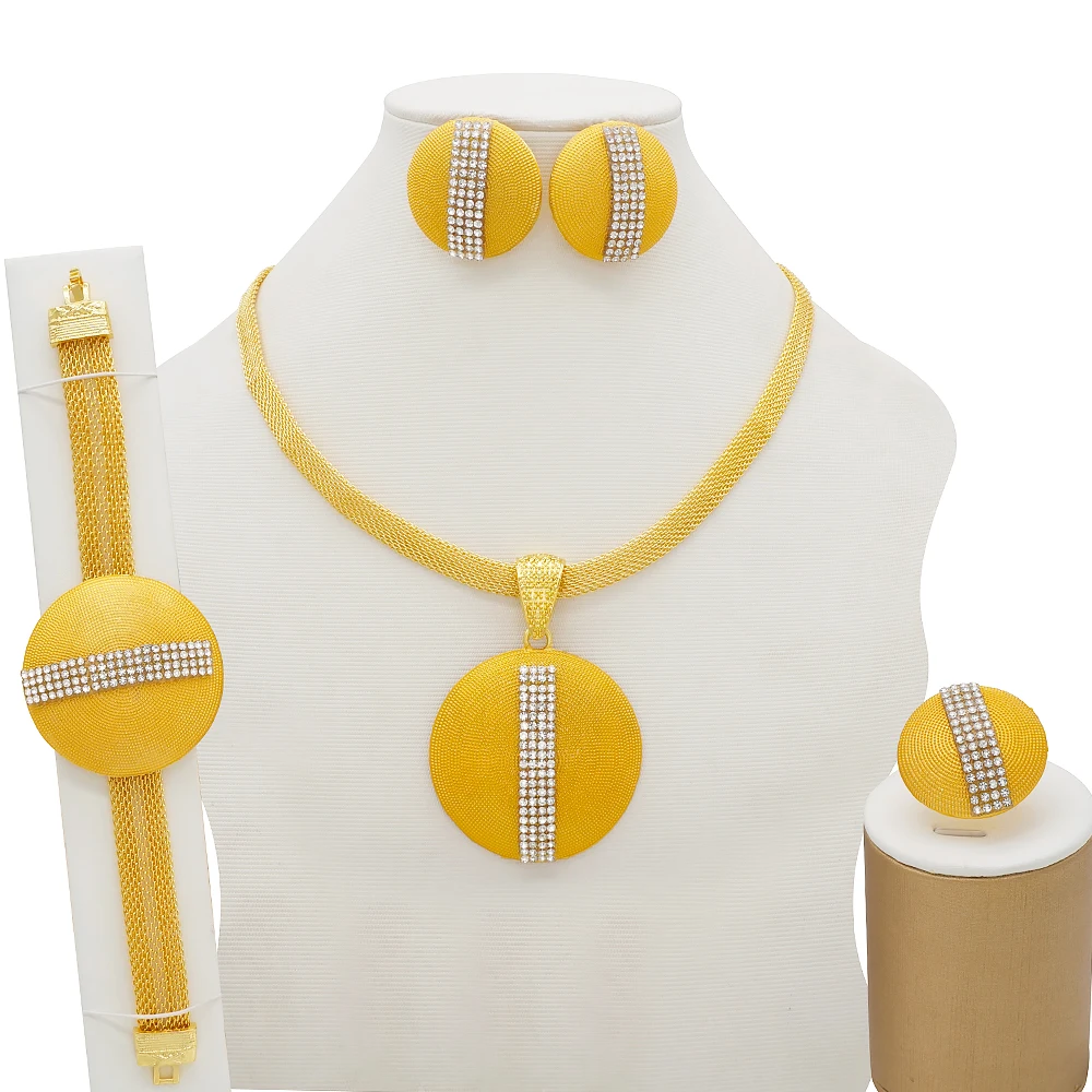 

NEW DESIGN High Quality Dubai Gold Color Jewelry Sets For Women African Jewelry Fashion Necklace Set Earring Jewellery