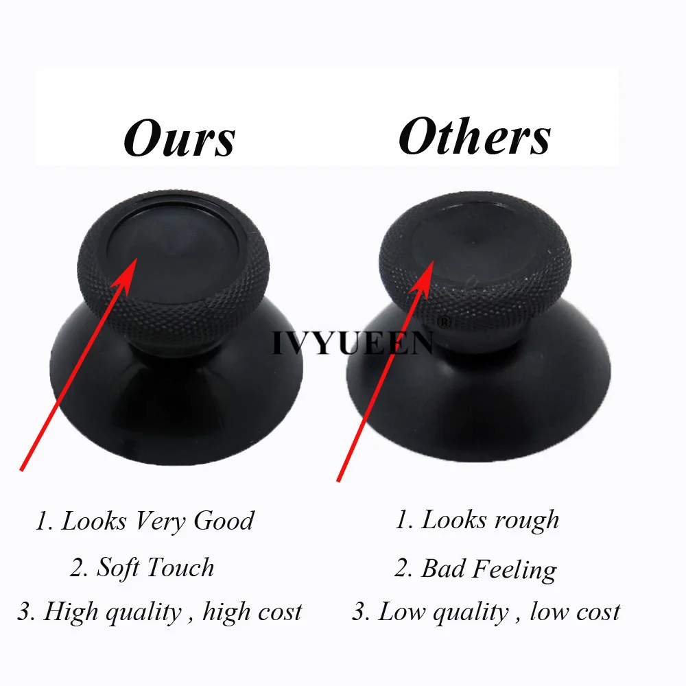 IVYUEEN for XBox One X S Slim Controller Black 3D Analog Stick Grip Analogue Thumbstick Mushroom Caps for X Box One Gamepad