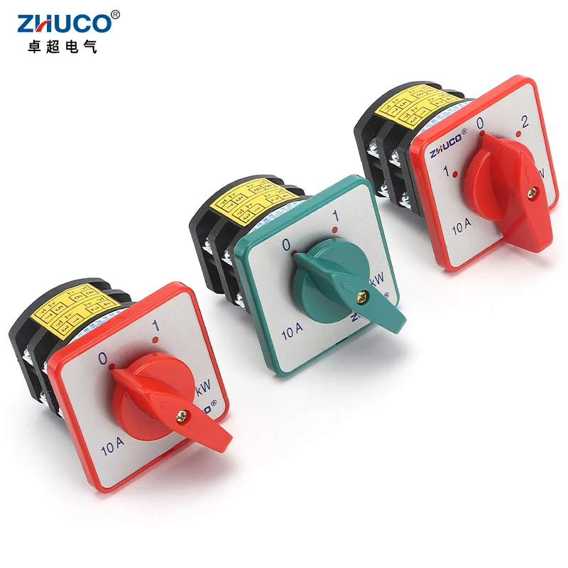 

ZHUCO HZ5D-10/1.7 L02 L03 M04 1.7KW 10A 2 Poles Rotary Multipolar Combination Switch Knob Selection Cam changeover Switch