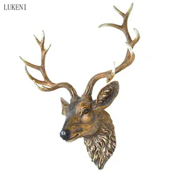 European-style creative products retro simulation resin animal deer head wall hanging home style crafts decorative ornaments