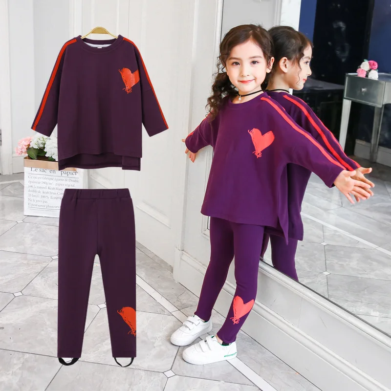 

NEW Girls clothes Sets Bat shirt sweatshirt print Lovely pattern Children Tracksuit kids clothing suit casual toddler baby 2Ps