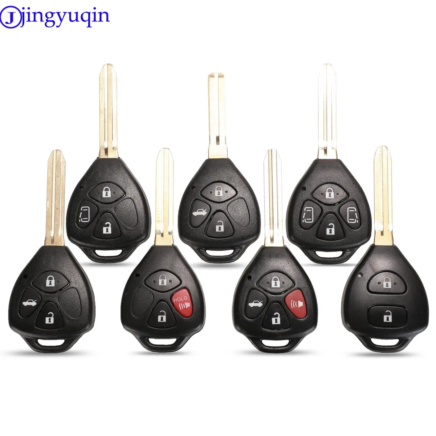 jingyuqin 10p Remote Car Key Shell Case Cover Fob For Toyota Camry Avalon Corolla Matrix Rav4 Venza Yaris