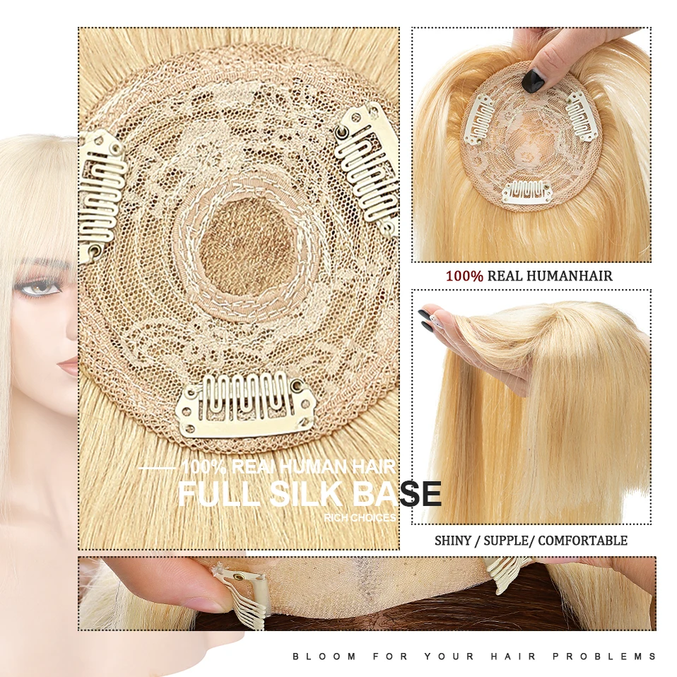 Rich Choices Women Topper 8.5x8.5cm Hair Toppers Natural Hair Clip In Wigs 100% Human Hair For Women Hairpiece