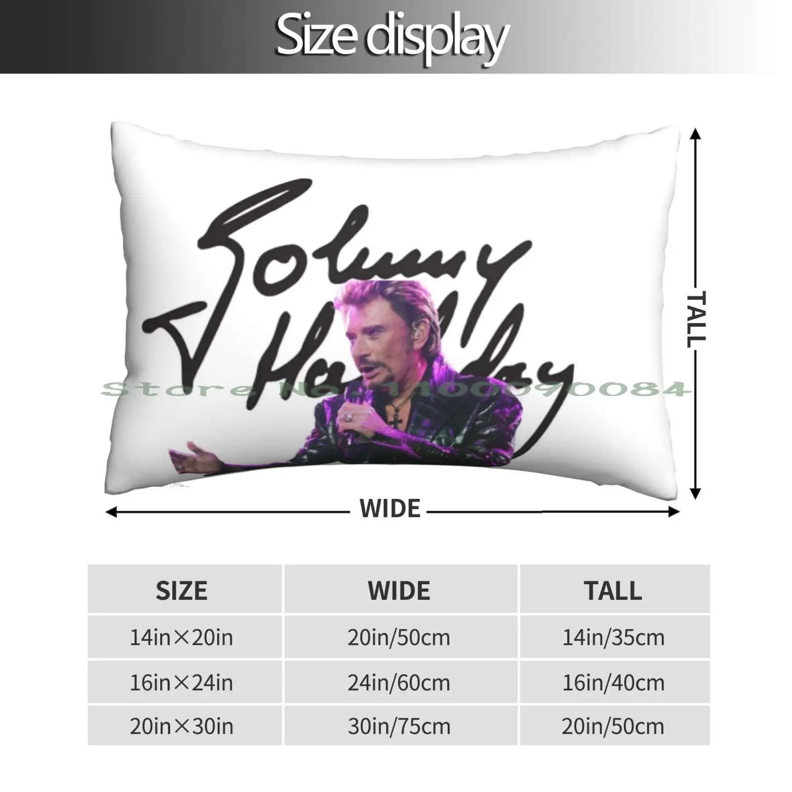 Johnny Hallyday Pillow Case 20x30 50*75 Sofa Bedroom Furb Animatronic Toy 1998 Neon Long Rectangle Pillowcover Home Outdoor