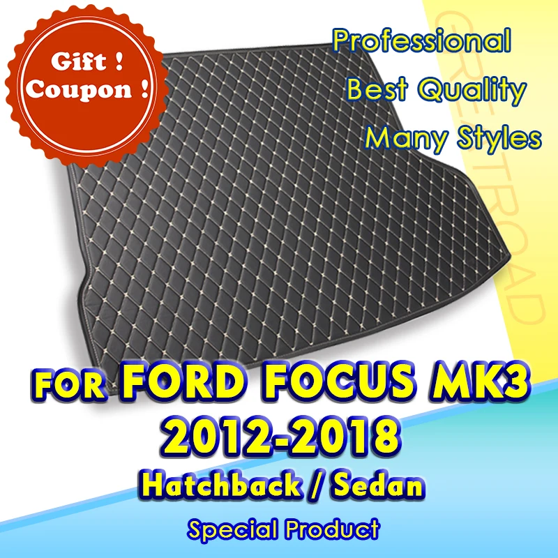 

Car Trunk Mat For Changan-Ford Focus MK3 Hatchback/Sedan 2012-2018 2013 2014 2015 2016 Cargo Liner Carpet Interior Accessories