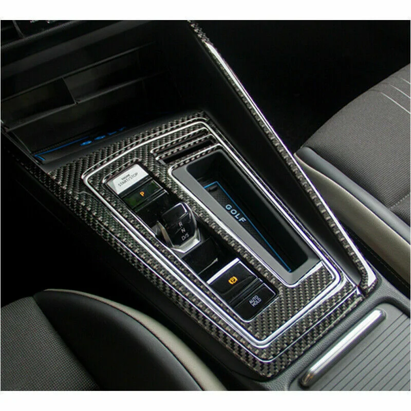 

Real Carbon Fiber Console Gear Shift Frame Cover Trim Fit For VW Golf MK8 2020-2021 4pcs