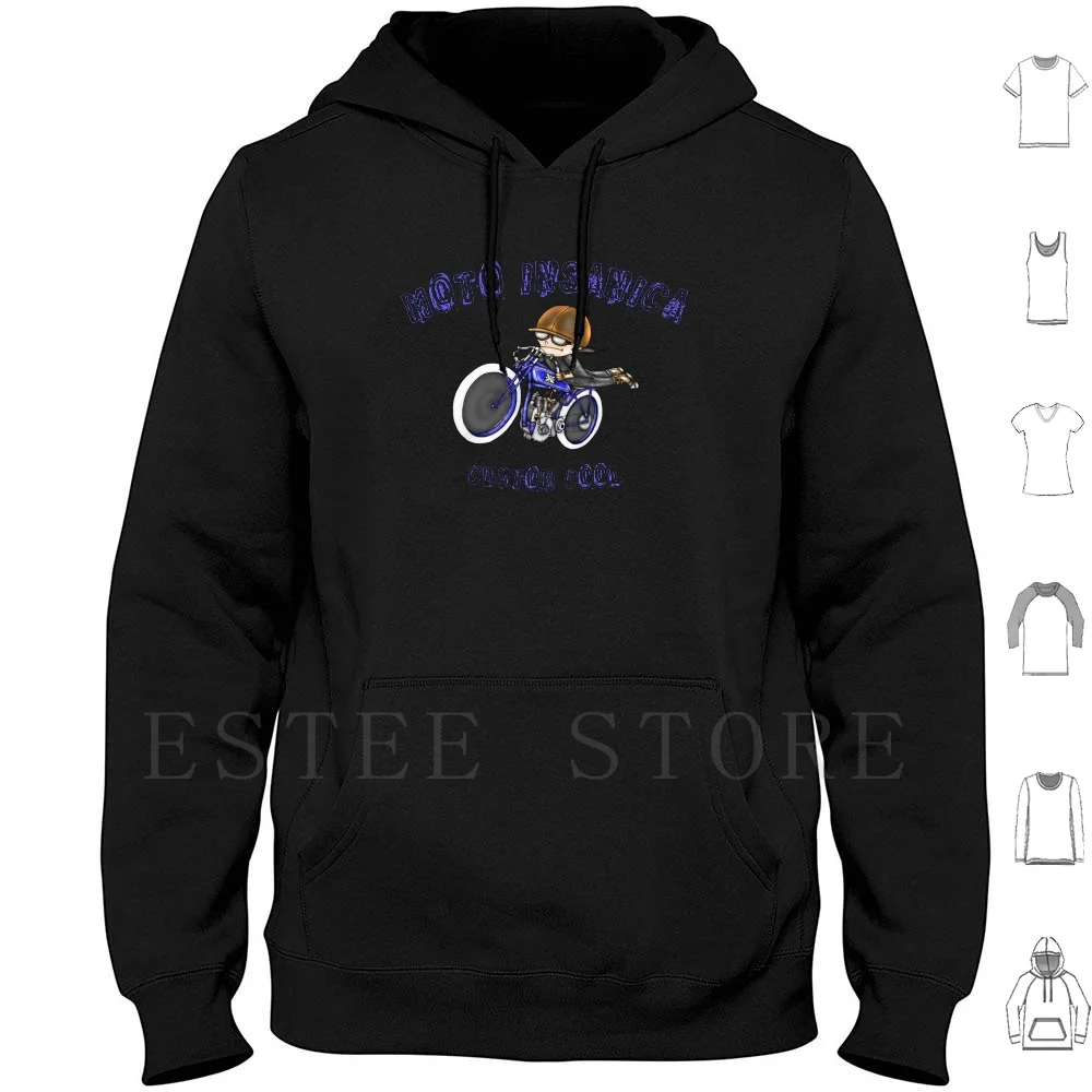 Excelsior Motorcycle Moto Insanica Hoodies Long Sleeve Bike Motorbike Bikie Grey Hair Beard Hipster Steampunk