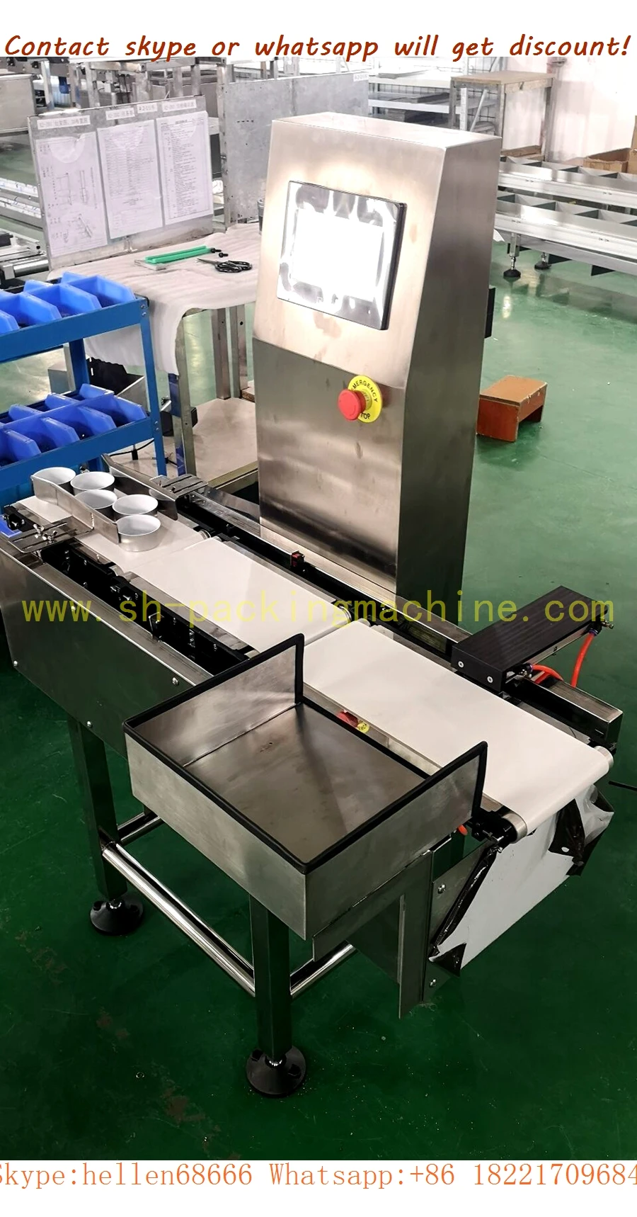 bottle check weigher with kicker,high speed can/box weight checker,weight inspection machine,CE