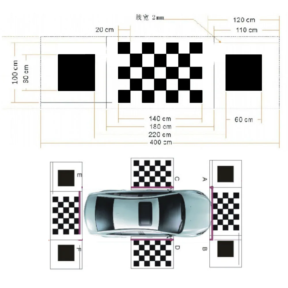 Panoramic surround DVR bird's-eye view system 360-degree vehicle camera system 3D 2D debugging calibration cloth