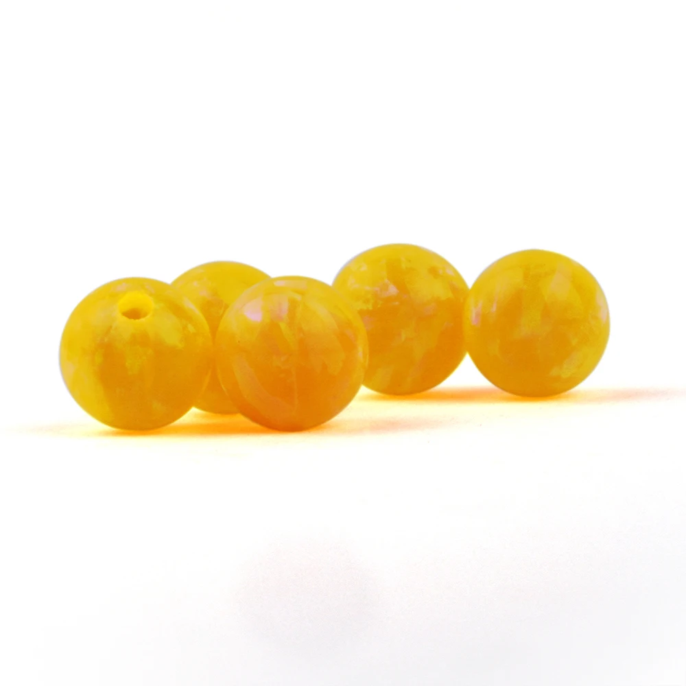 Bright Yellow Color Balls Jewelry Charms 20pcs/Lot OP66 Lab Created Fire Opal Loose Beads in Free Shipping