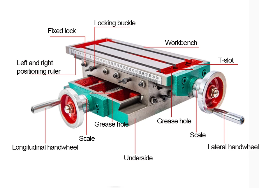 SZ3517 Upgraded Cross Slide Table High-precision Cross Slide Drill Slide Table For Drilling Milling Machine 450*170 (With Ruler)