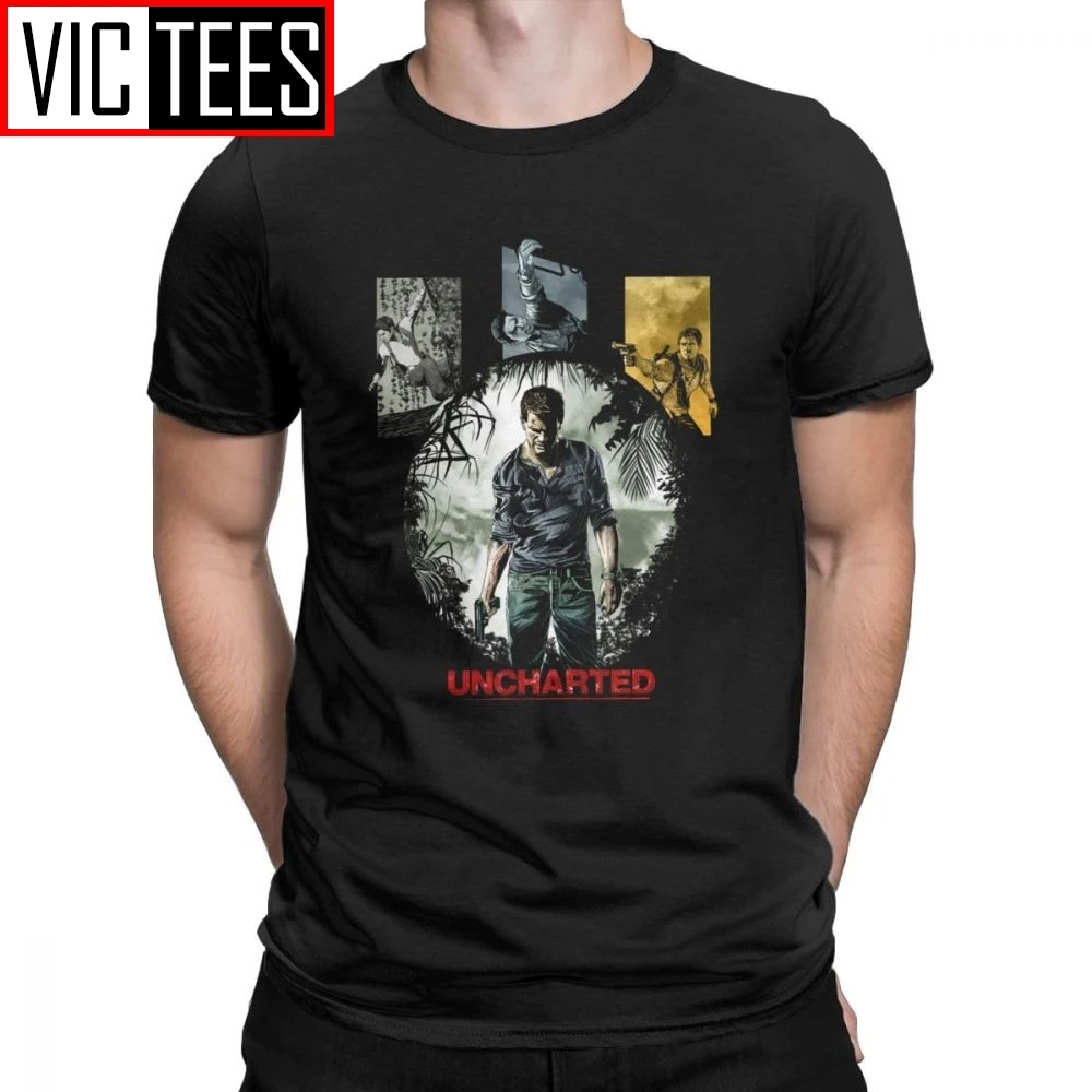 Men's Enjoystick Uncharted T Shirts Pure Cotton Tops Novelty Short Sleeve Round Neck Tee Shirt Clothing Shirt T-Shirts Europe