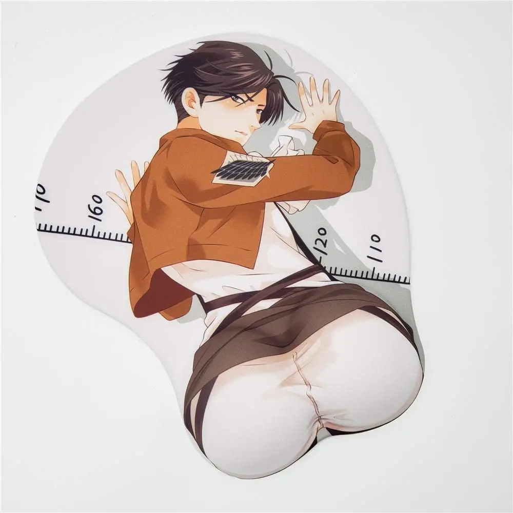 Anime Mousepad Cartoon Top For Attack on titan Levi Wrist Rest Big soft Breast 3D Gaming female Mouse Pad Height free shipping