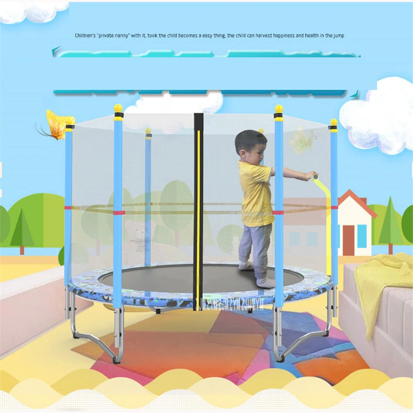 

Children Indoor Baby Bouncing Bed Kids Adult With Nets Toys Jumping Bed Max Load 150KG PP,Alloy Material Trampolines 60" Home