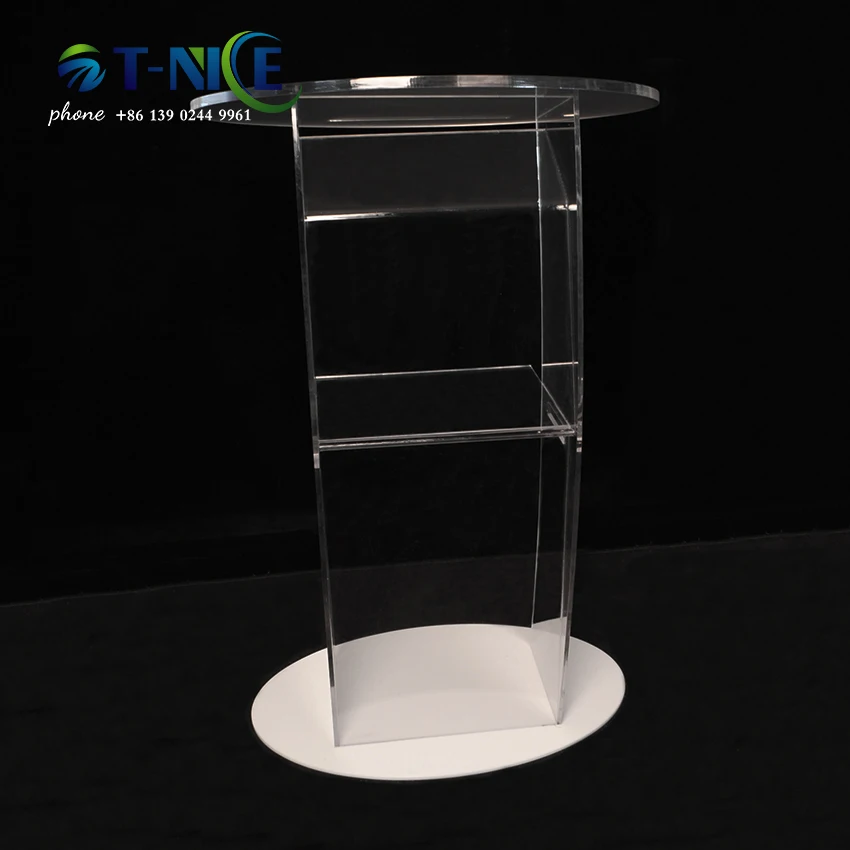 Speaking Platform Pulpit Multimedia Teaching Rostrum Arc Acrylic Lectern Office Furniture Podium Office Register Pulpit Desk