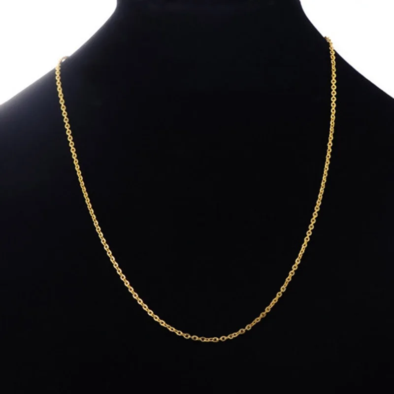 New 304 Stainless Steel Long Chain Necklace Gold Color Link Cable Chain Necklace For Women  Jewelry  Gifts  60cm long , 1 Piece