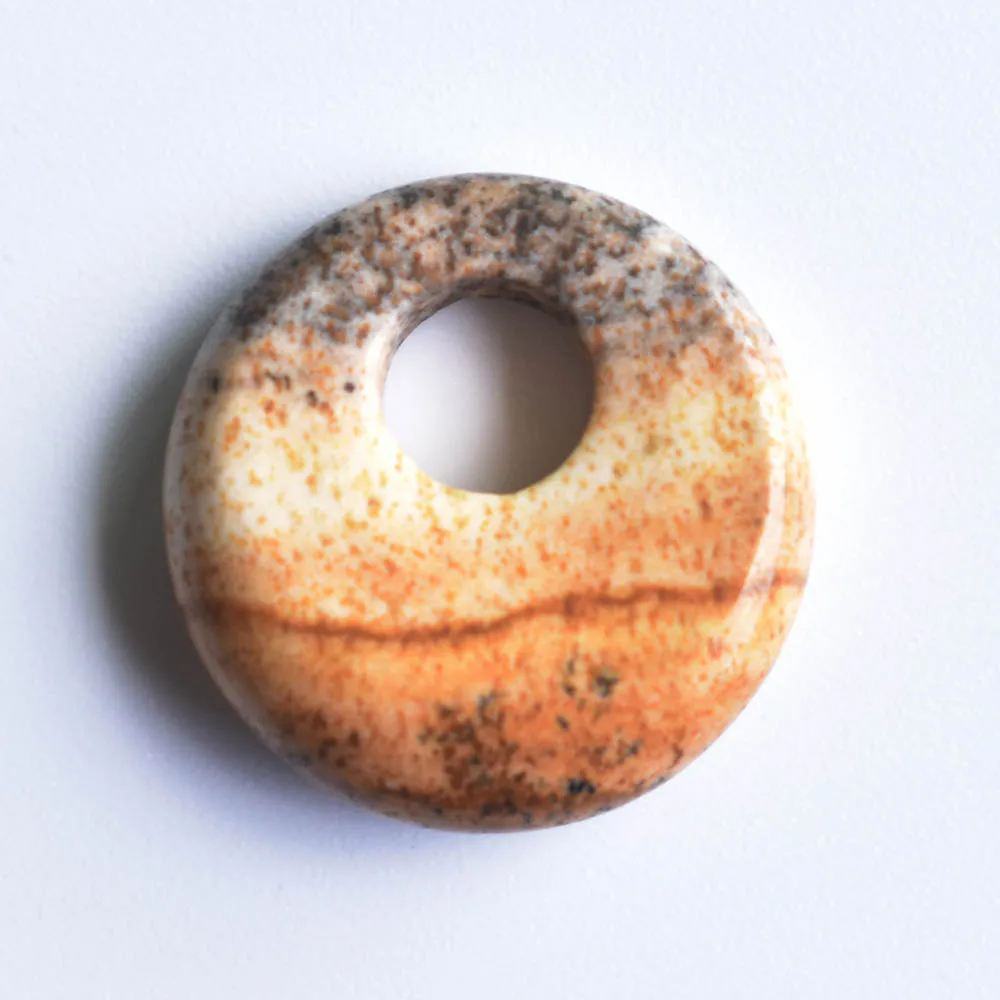 Modische, hochwertige, sortierte Naturstein-Gogo-Donut-Anhänger, Perlen 18mm für Schmuckherstellung, Großhandel 20 Stück/Los, kostenlos. – Detail 11