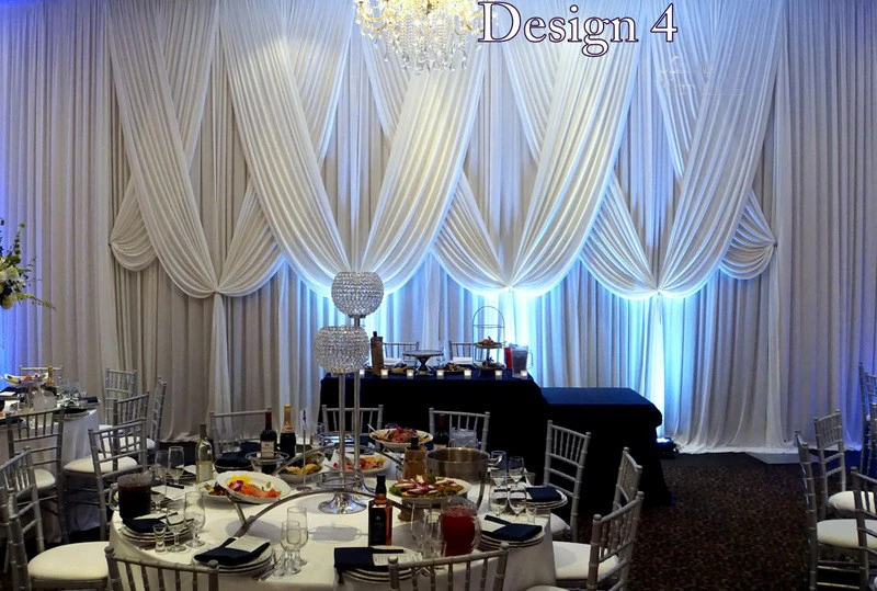 10ft x 20ft Luxury Pure White Wedding Backdrop Stage Curtain with  Fabric draps  for wedding baby shower party decortaions