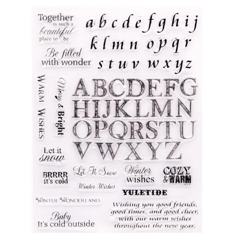 

Uppercase Lowercase Letters Transparent Clear Silicone Stamp Seal Cutting DIY Scrapbooking Rubber Stamping Diary Decor Reusable