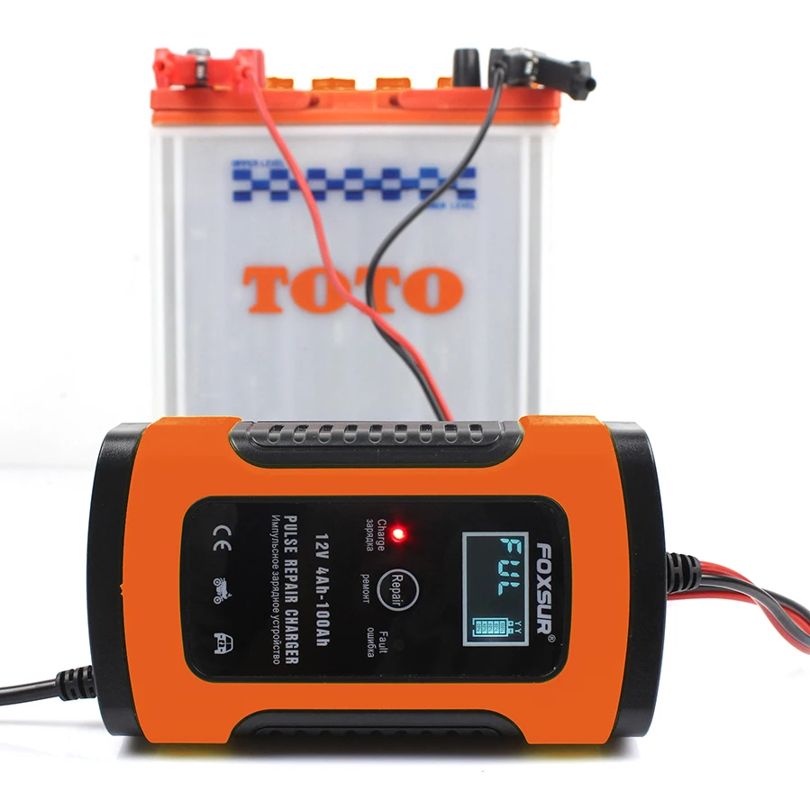 FOXSUR 12V 5A Multifunctional Battery Charger/Maintainer, Auto Pulse Desulfator for AGM Deep Cycle Gel EFB Lead Acid Batteries