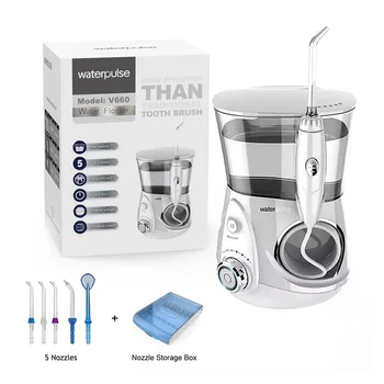V660G 구강 세정기, 12레벨 물 치실 + 노즐 + 상자 가전제품 치아 미백용 치과용 워터 제트