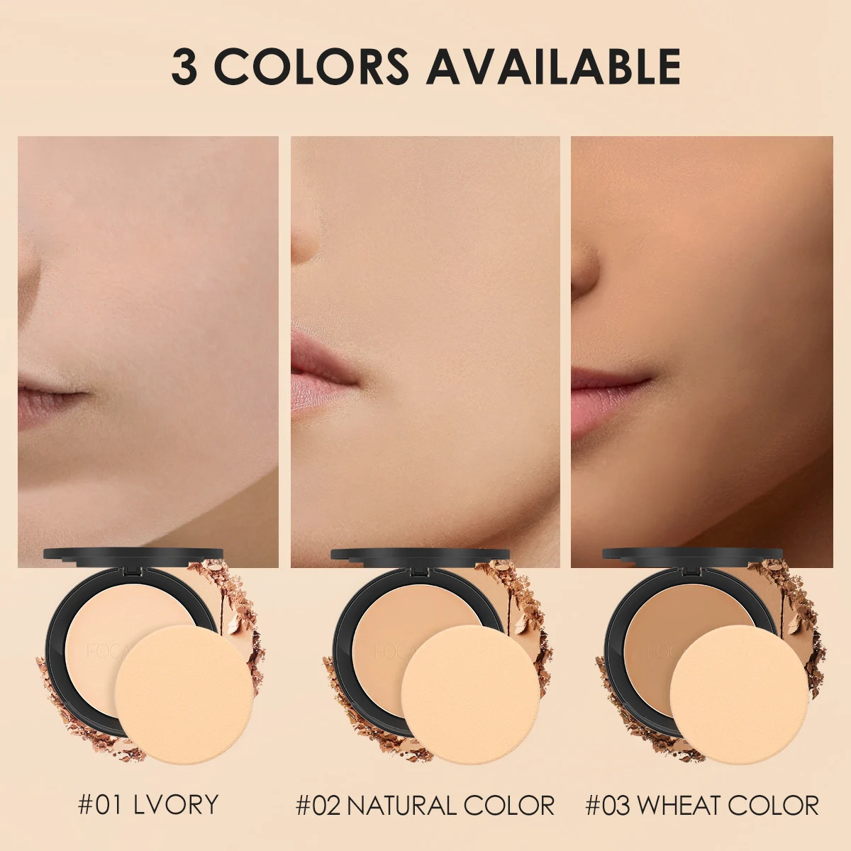 FOCALLURE 9 Colors Flawless Matte Pressed Powder Oil Control Long Lasting Makeup Setting Compact Powder Face Concealer Cosmetics