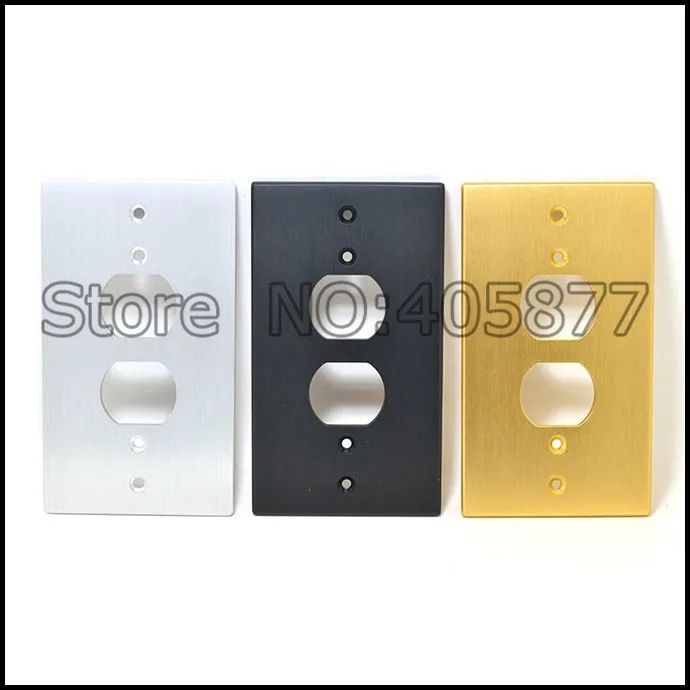 

One AC Power Duple Receptacles Wall Outlet Cover Aluminum Panel Plate