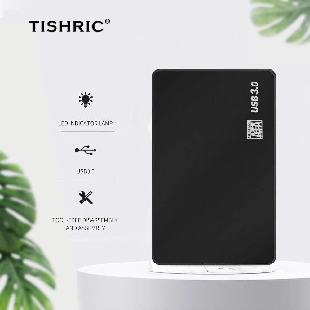 TISHRIC-외장 하드 드라이브 Hdd 케이스, 하드 디스크 케이스 Hdd 인클로저 박스 2.5 SATA USB 3.0 어댑터 HD 외장 HDD 박스