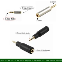 Adaptador de Audio Jack de 3,5mm/2,5mm para Cable de altavoz auxiliar, auriculares estéreo, micrófono, conector macho de 2,5mm a hembra de 3,5mm