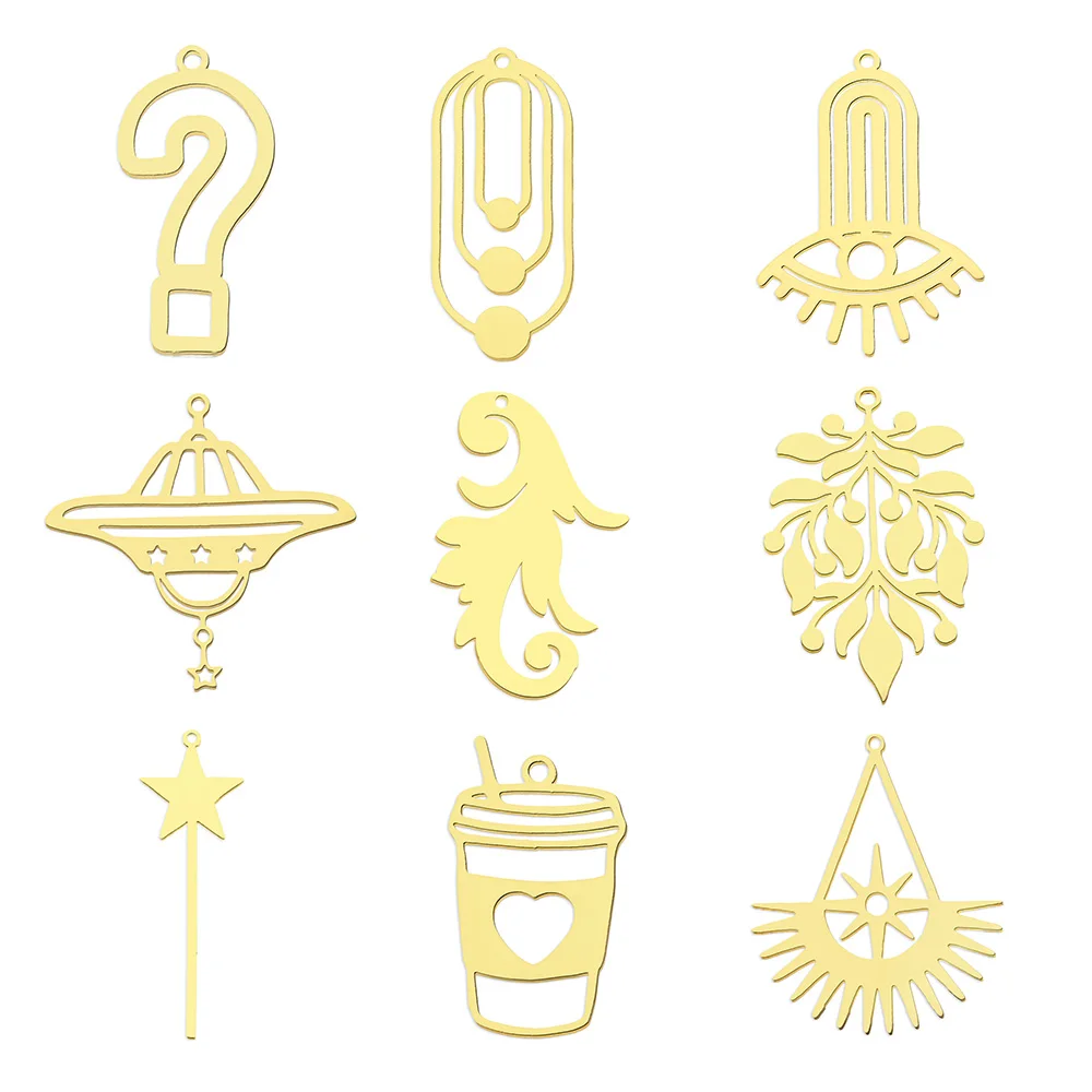 10 Stück/Set 316 Edelstahl Stern-Zauberstab Geometrischer DIY-Ohrringanhänger Großhandel Augen-Schmuck Charms Luftschiff Individuell Anpassbar
