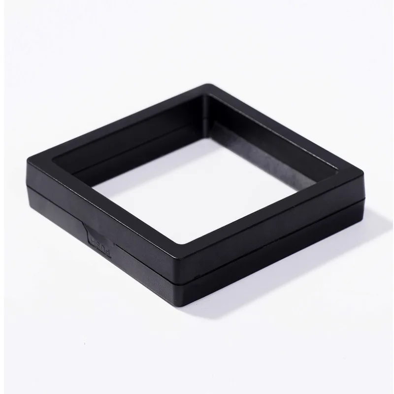 Fai da te Still Life Display Photo Frame PE Film antipolvere mostra decorazione sospesa anello galleggiante orecchini Display Rack Case