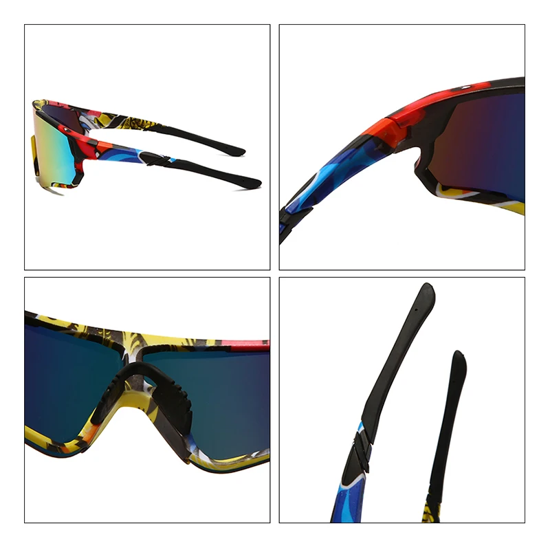 New Printing Polarized Photochromic Outdoor Cycling Glasses Bicycles Sports Sunglasses Men Women Bicycle Eyewear