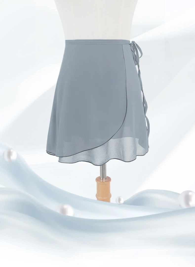 Frauen Ballett Rock binden Chiffon Röcke Mädchen Tanz kleid rot schwarz Ballerina Tüll Rock Erwachsenen Gymnastik Training Tanz tragen – Detail 1