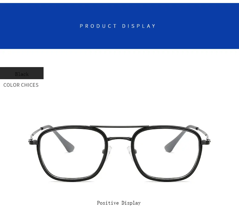 Legierung Gläser Rahmen Unisex Brille Vollrand Brillen Anti Blue Ray Frühling Scharniere Kurzsichtige Brillen Heißer Verkauf – Detail 8