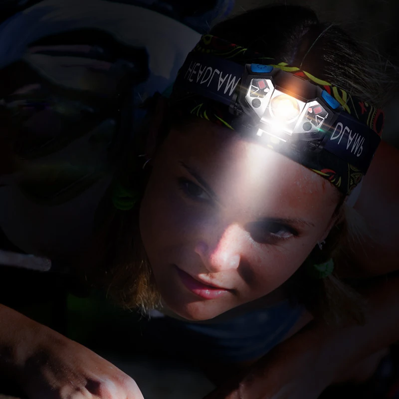 XP-G Q5 Powerfull Headlamp Usb Rechargeable LED Headlight Body Motion Sensor Head Flashlight Hiking Fishing Torch Light Lamp