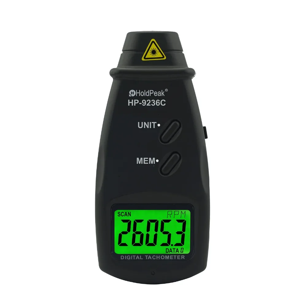 Imagem -03 - Holdpeak-tacômetro Laser para Diagnóstico Digital Ferramenta Digitalizadora de Velocidade Lcd Rpm Motor sem Contato Tacômetro