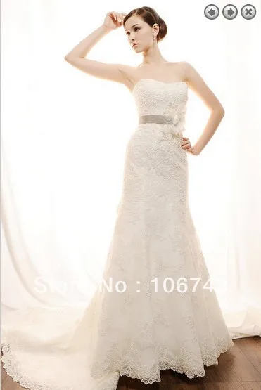 

Free shipping sexy sweetheart 2016 new designer long flowers sashes appliques lace wedding dress bridal dresses