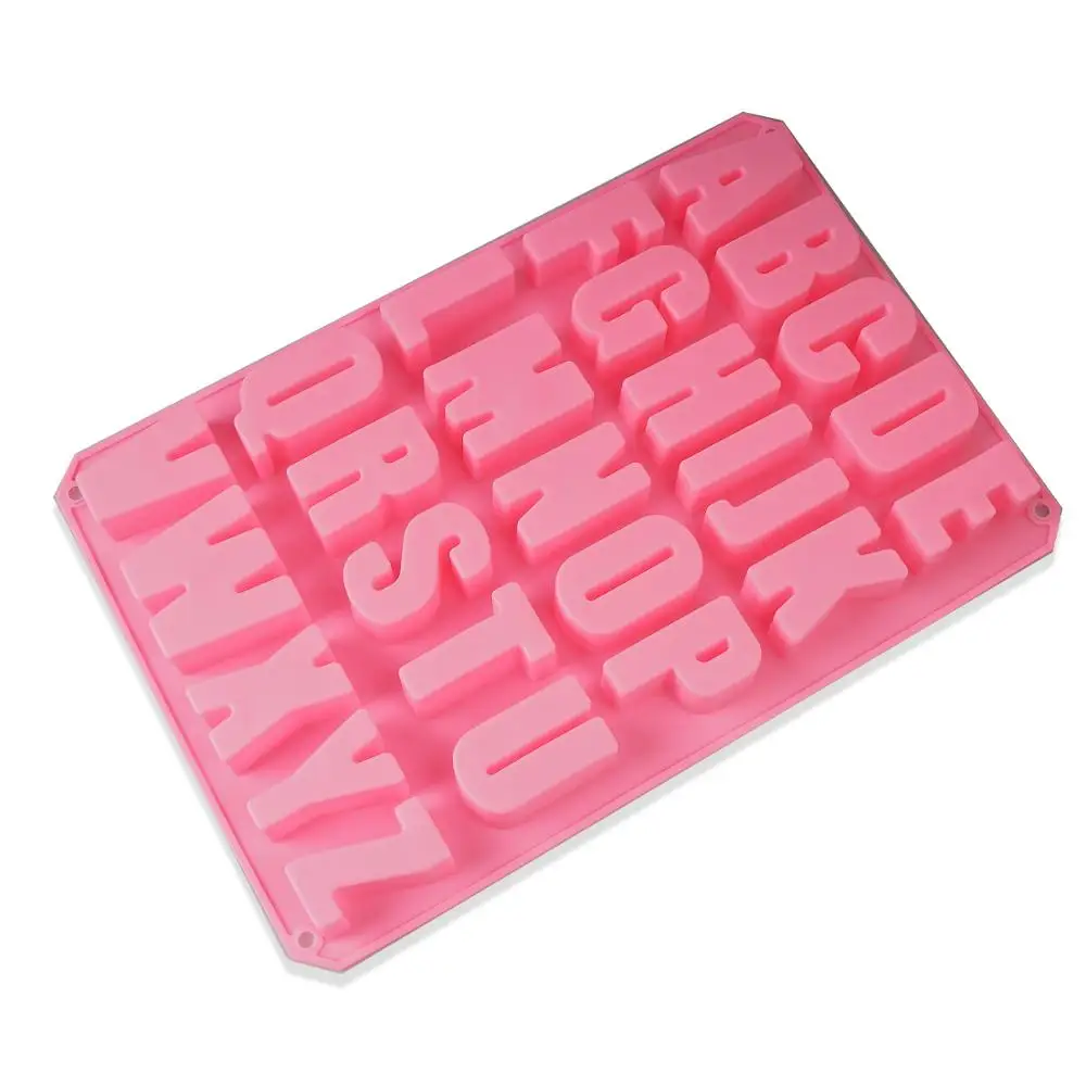 

26 Large Uppercase Alphabet Letter Silicone Mold Bakeware Chocolate Cake Pastry Candy Ice Butter Soap Making Mold Tray 10351250