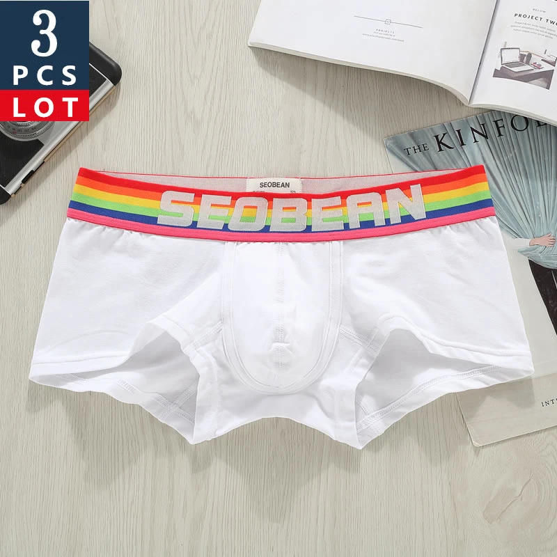 3Pcs/lot Men Boxer Underwear Men Cotton Man Boxers Shorts Comfortable Underpants Male Solid  Soft Breathable Panties