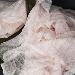 Lightweight and Soft Pleated Chiffon Yarn Fabric Feather Embossed Texture Wrinkled Yarn Summer Fairy Dress Hanfu Fabric