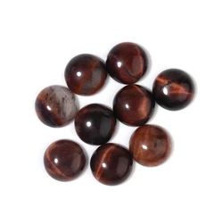 5-10pcs/Lot Glass Red Tiger Eye Shape Cabochon Cameo 4-25mm Round Loose Beads For Jewelry Making Bracelet Necklace