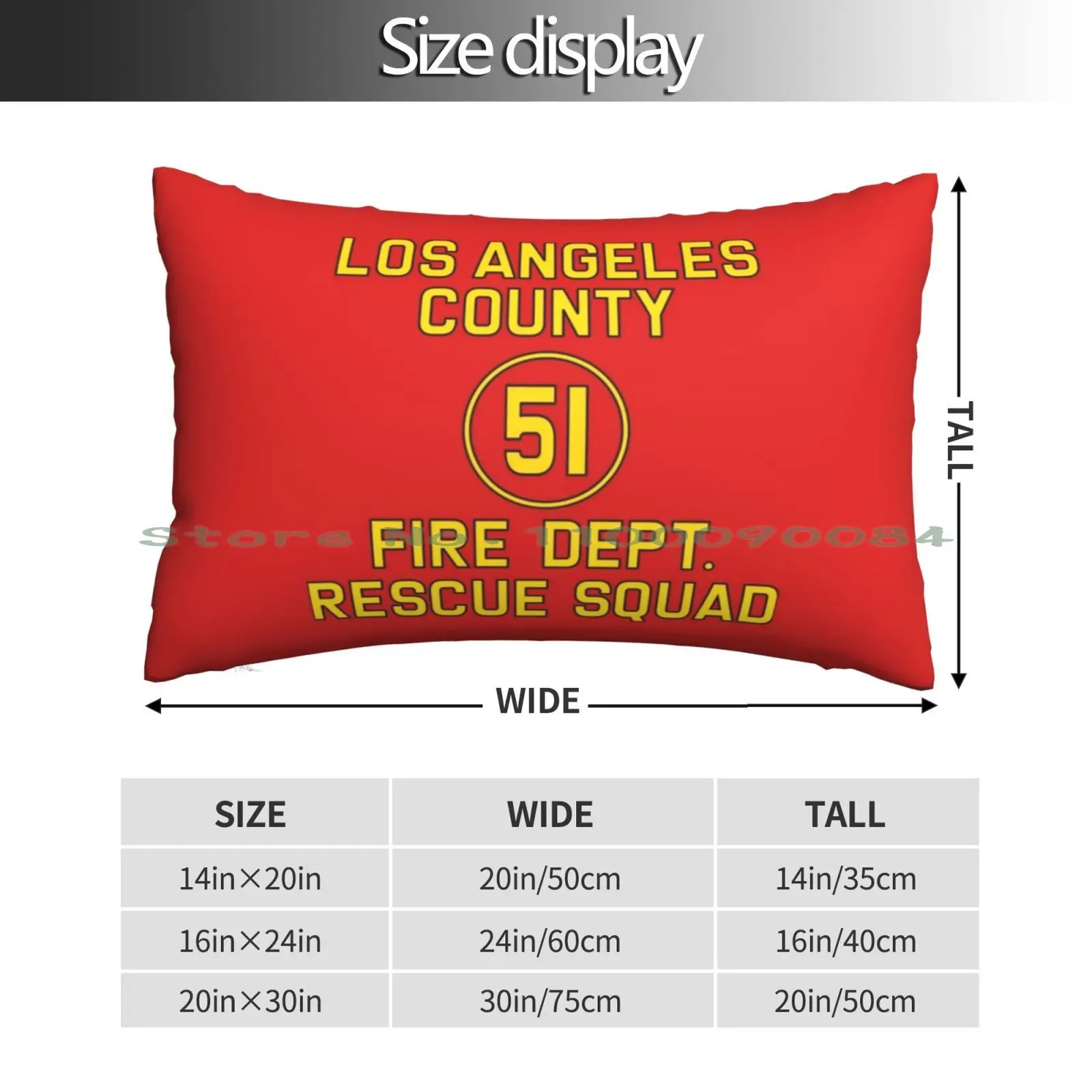 Emergency Squad 51 Side Of Truck Reproduction Logo Pillow Case 20x30 50*75 Sofa Bedroom Emergency Kmg365 Rampart Squad 51