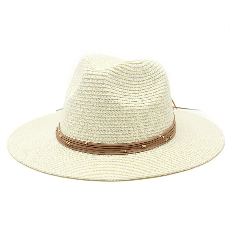 Große Größe 60CM Neue Stroh Hut 7cm Krempe Sommer Kühl Strand Sonne Hut Im Freien Party Panama Jazz Hut sombreros De Mujer – Detail 10