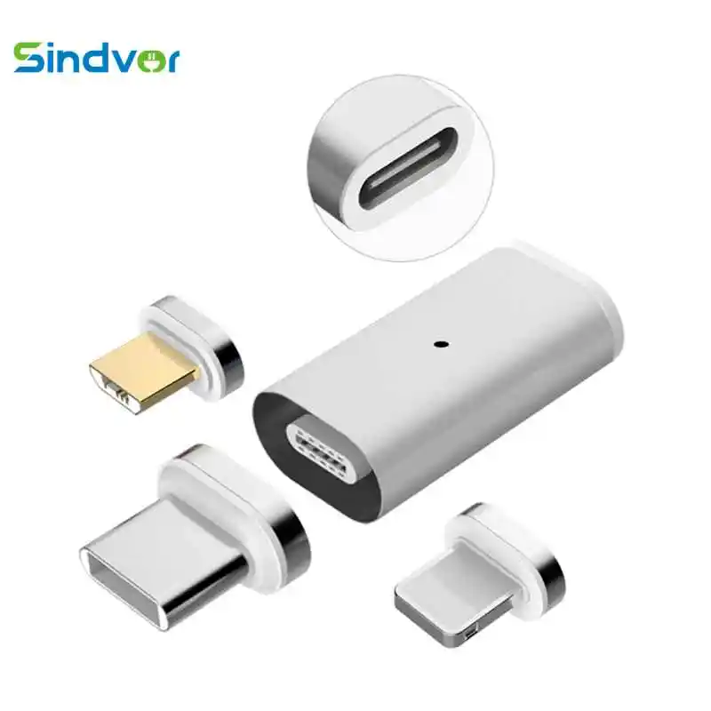 Sindvor Magnetic Adapter USB Type C to Type-C Converter for Huawei p30 Xiaomi Samsung S10 Oneplus 7 pro Phone Cable Connector