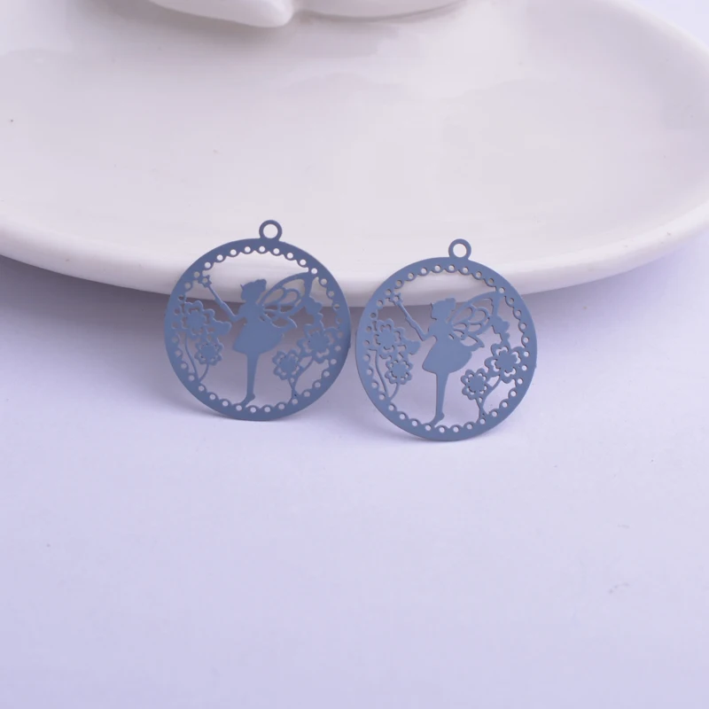 50 Stück AC11676 20*22mm Magische Feen-Anhänger Engel-Mädchen-Anhänger DIY Ohrringe Schmuckzubehör – Detail 2