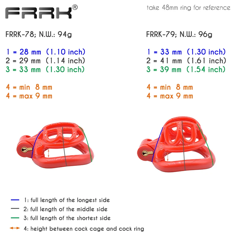 FRRK Resin Male Chastity Cage with 4 Cock Penis Rings Lightweight Long-term Wear 3D Bondage Device Comfortable Sex Toys Shop