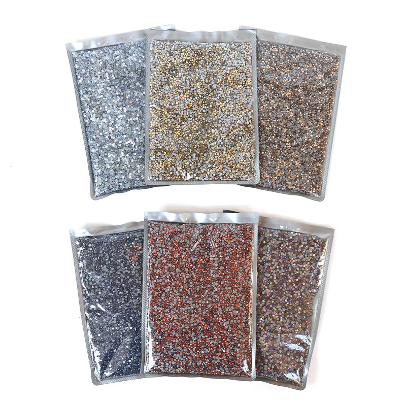 Bulk Big Backage Wholesale Novel Coatings Hot Fix Rhinestone SS6-SS30 Flat Back Crystals Strass Stones Glitters for DIY Clothing