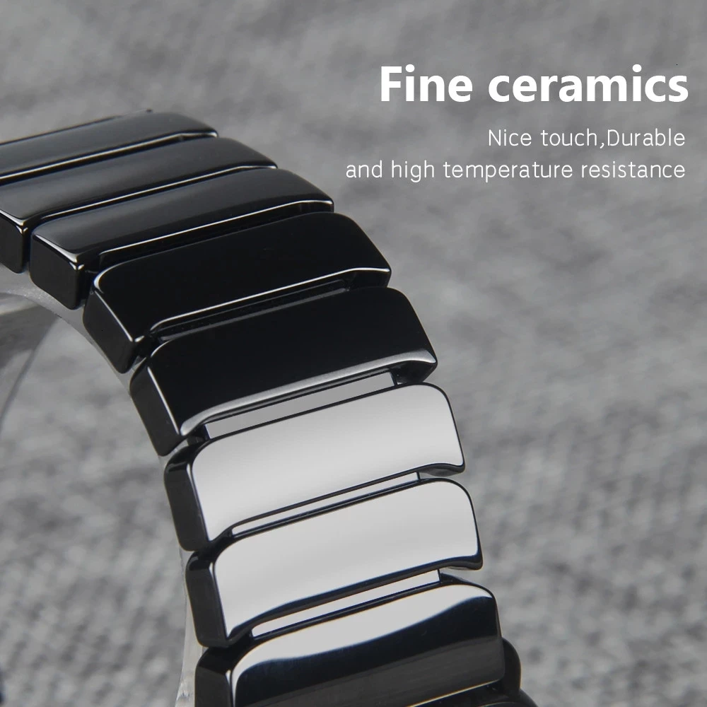 Black white Ceramic Strap for Apple Watch Band SE 6 5 4 40mm 44mm watchband Bracelet Ceramic for iWatch series 3 2 1 42mm 38mm