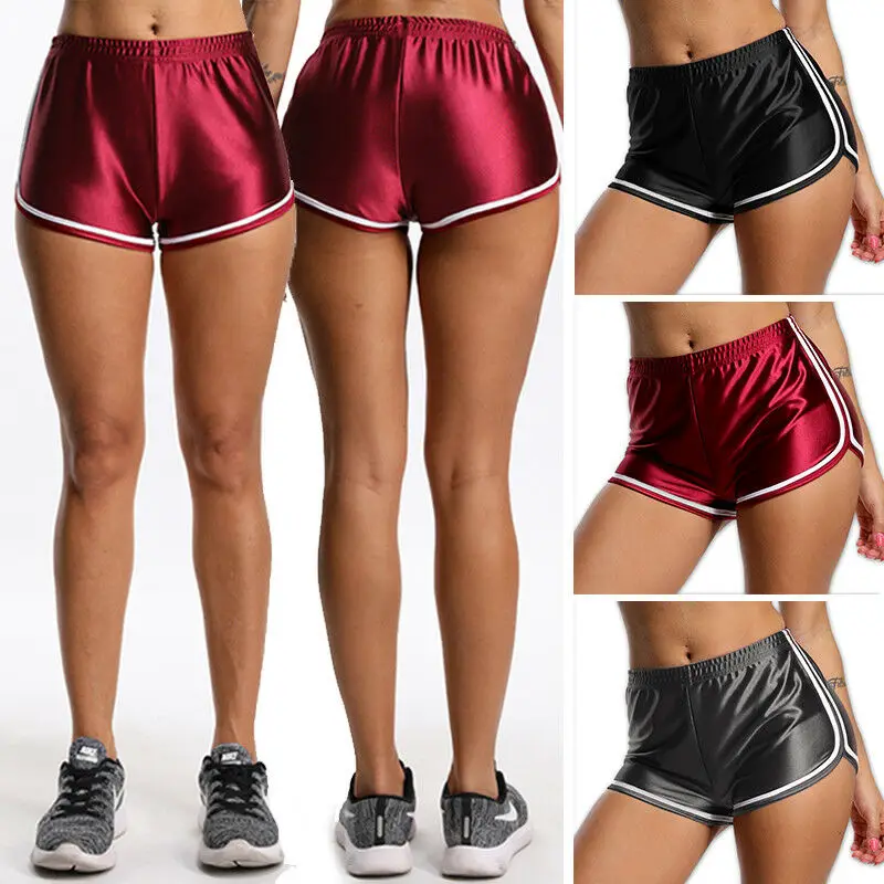 Women Summer Shorts Elastic High Waist Shorts Female Athletic Running Workout Fitness Shorts S-XL