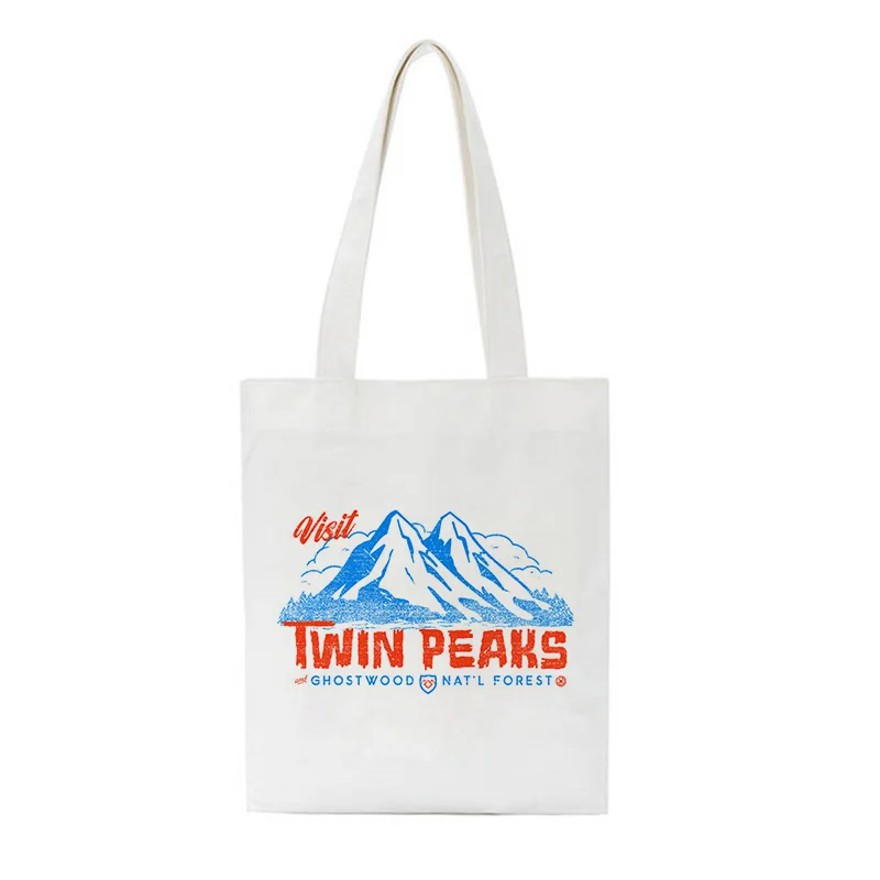 ผู้หญิง Twin Peaks รีสอร์ทผ้าฝ้ายผ้าใบ Shopper กระเป๋า Harajuku 90S Y2K คลาสสิก Vintage กระเป๋าสะพายกระเป๋าถือหญิง Bolsa Compra